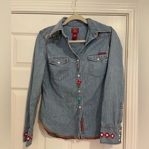 Lucky Brand Blue Denim Shirt with Red Tag